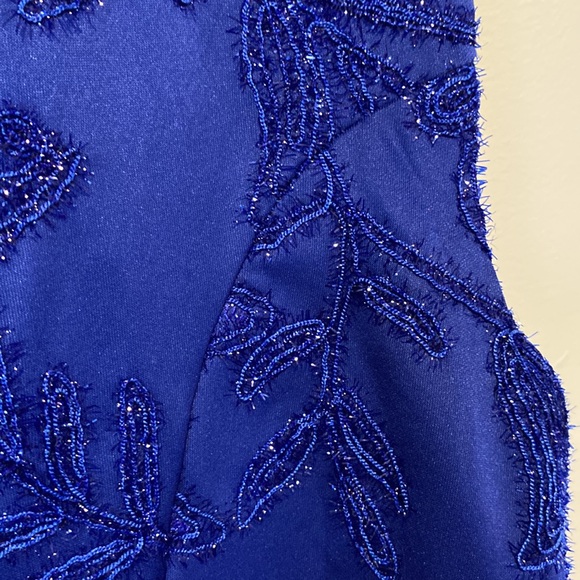 LUXOLOGY Women’s Blue Floral Design Sleeveless Midi Dress Size 22/24 - Picture 11 of 11